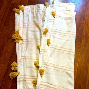 White and Yellow Tassel Curtains